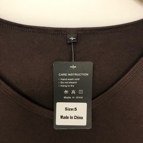 NWT Tandisk Asymmetrical Small Brown Dress - Picture 2 of 5